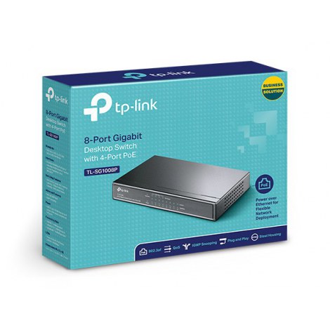 TP-LINK | Switch | TL-SG1008P | Unmanaged | Desktop | 1 Gbps (RJ-45) ports quantity 8 | PoE ports quantity 4 | Power supply type - 2